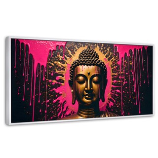 Foto 1 | Cuadro Decorativo Marco Flotante Buda Reflejo Oro Rosa 120x60 Marco Blanco