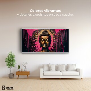 Foto 2 | Cuadro Decorativo Marco Flotante Buda Reflejo Oro Rosa 120x60 Marco Blanco