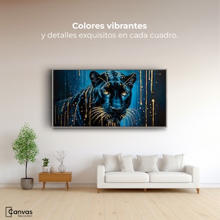 Foto 2 | Cuadro Decorativo Marco Flotante Mirada Nocturna 120x60 Marco Plateado