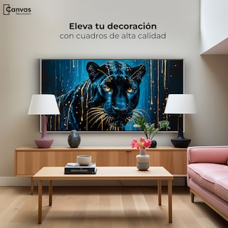 Foto 3 | Cuadro Decorativo Marco Flotante Mirada Nocturna 120x60 Marco Plateado