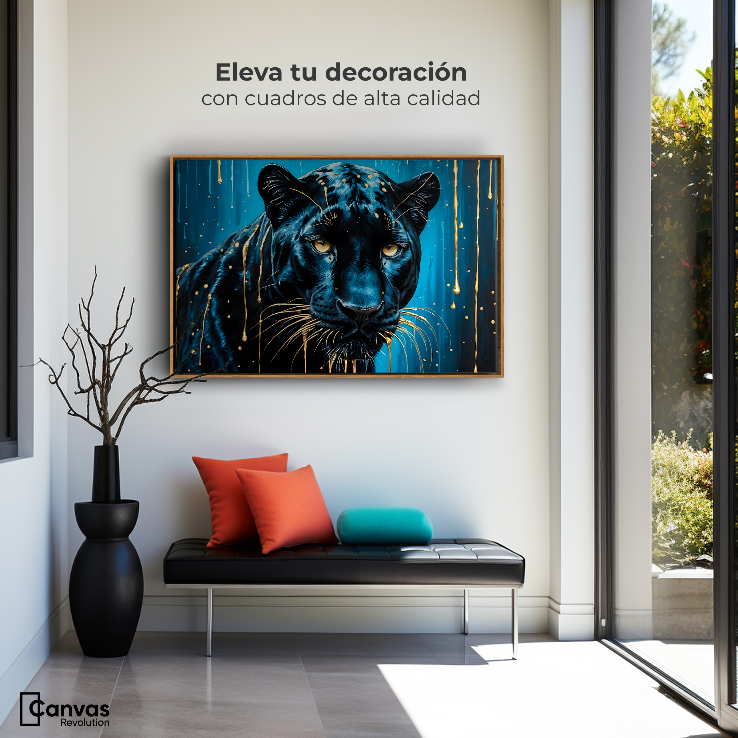 Foto 4 pulgar | Cuadro Decorativo Marco Flotante Mirada Nocturna 90x60 Marco Madera