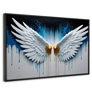 Foto 1 | Cuadro Decorativo Marco Flotante Alas Corazón Dorado 90x60 Marco Negro