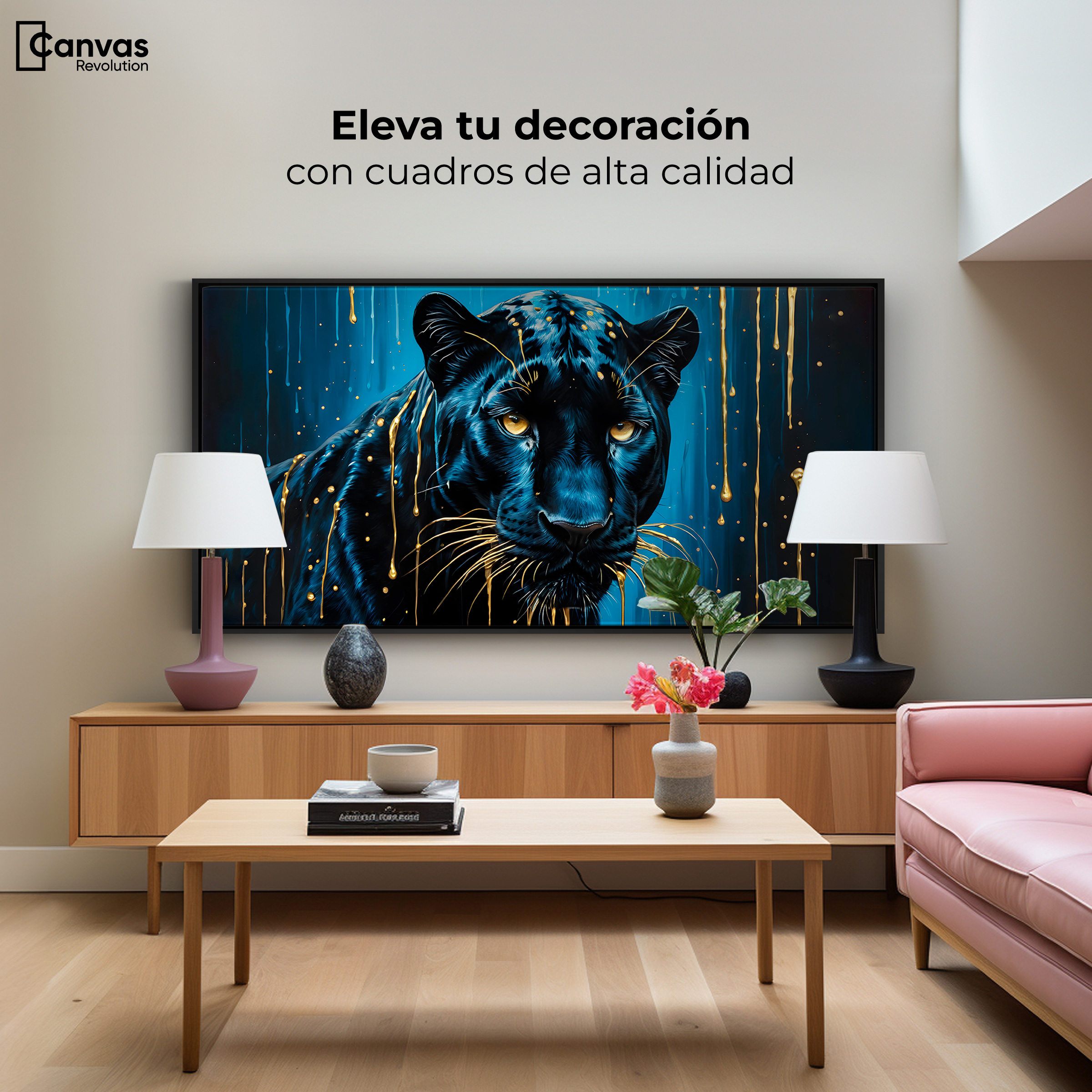 Foto 4 pulgar | Cuadro Decorativo Marco Flotante Mirada Nocturna 120x60 Marco Negro