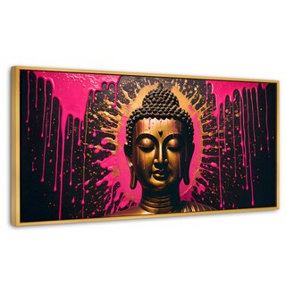 Foto 1 | Cuadro Decorativo Marco Flotante Buda Reflejo Oro Rosa 120x60 Marco Dorado