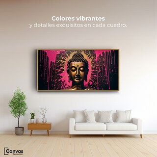 Foto 2 | Cuadro Decorativo Marco Flotante Buda Reflejo Oro Rosa 120x60 Marco Dorado