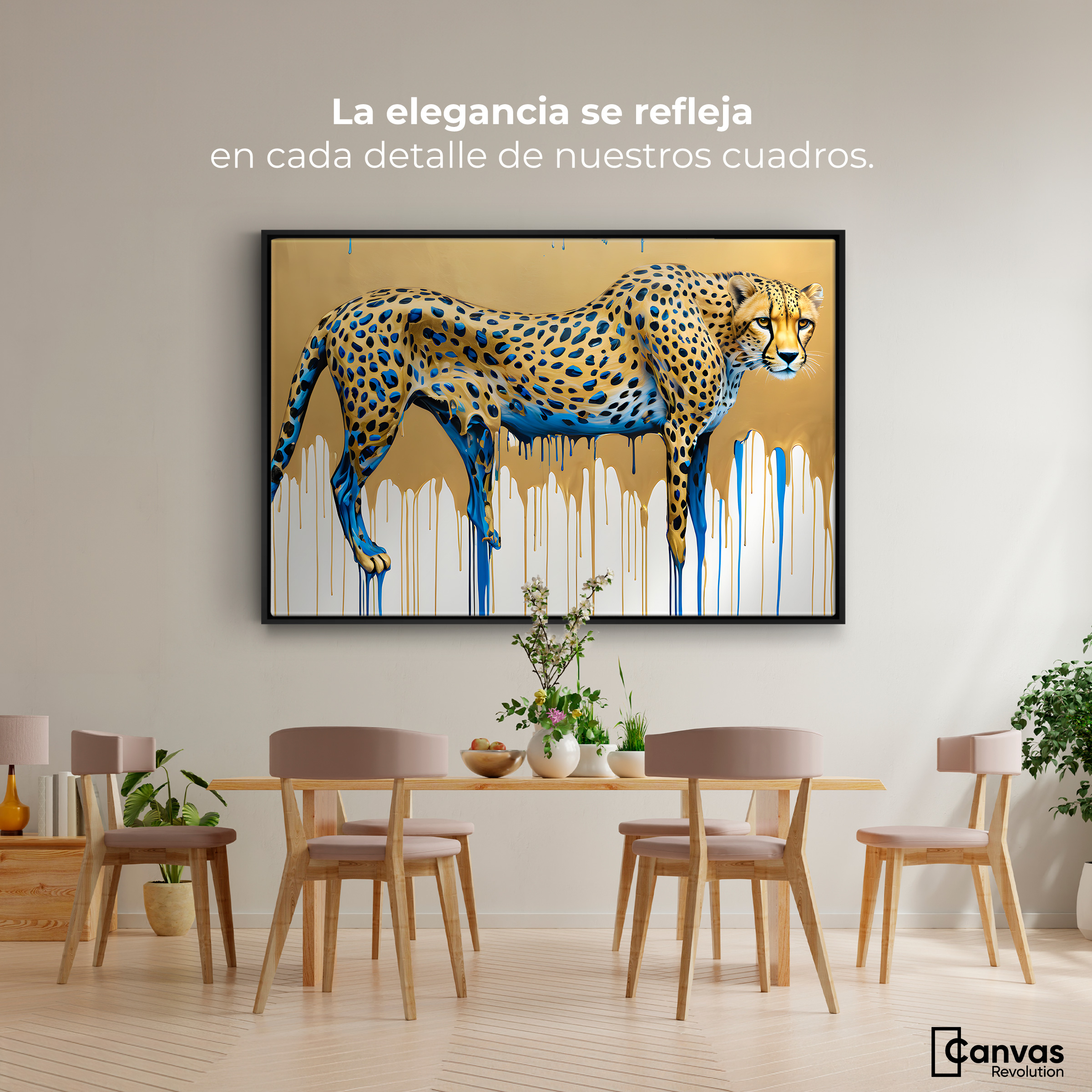 Foto 3 pulgar | Cuadro Decorativo Marco Flotante Majestad Derretida 90x60 Marco Negro