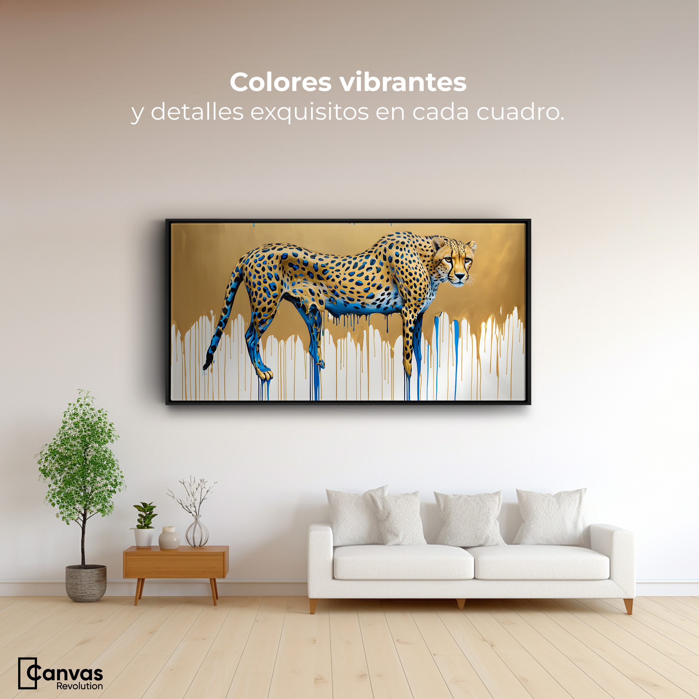 Foto 3 pulgar | Cuadro Decorativo Marco Flotante Majestad Derretida 120x60 Marco Negro