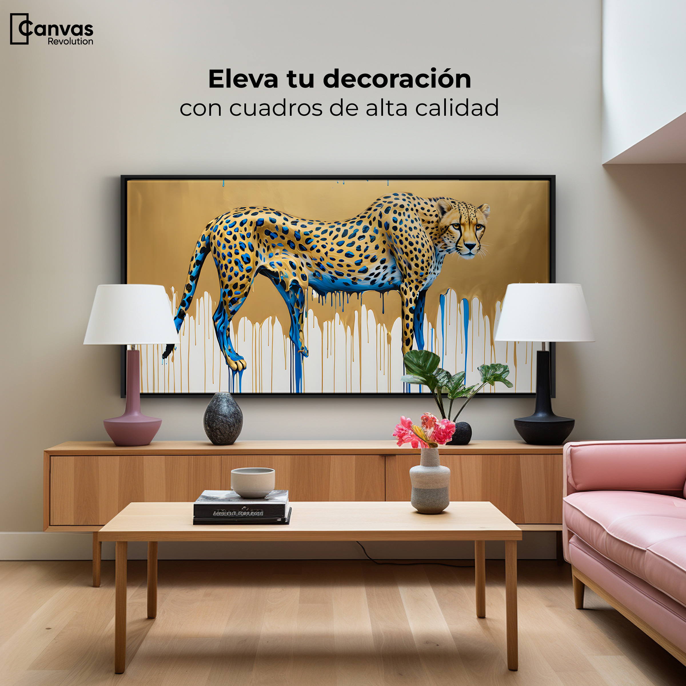 Foto 4 pulgar | Cuadro Decorativo Marco Flotante Majestad Derretida 120x60 Marco Negro