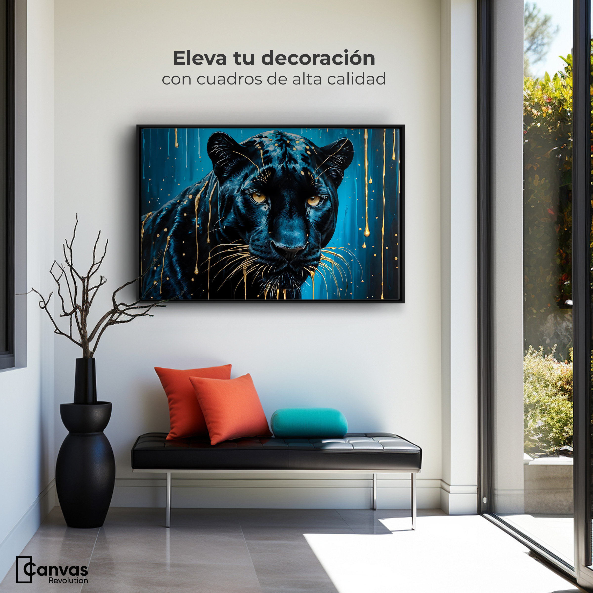 Foto 4 pulgar | Cuadro Decorativo Marco Flotante Mirada Nocturna 90x60 Marco Negro