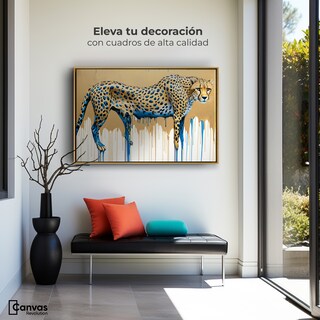 Foto 3 | Cuadro Decorativo Marco Flotante Majestad Derretida 90x60 Marco Dorado