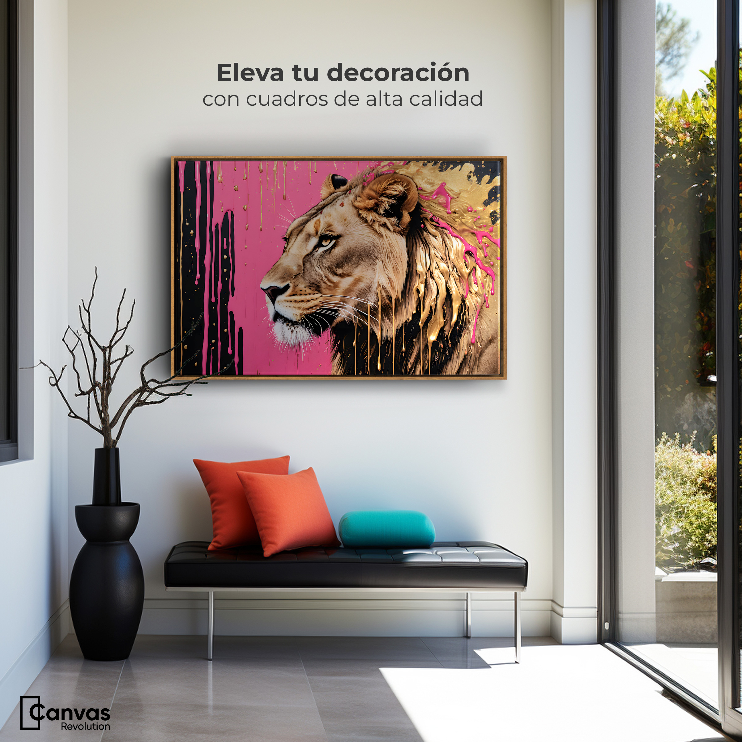 Foto 4 pulgar | Cuadro Decorativo Marco Flotante Melena Majestuosa 90x60 Marco Madera