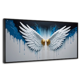 Foto 1 | Cuadro Decorativo Marco Flotante Alas Corazón Dorado 120x60 Marco Negro