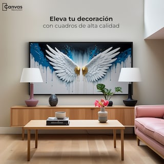 Foto 3 | Cuadro Decorativo Marco Flotante Alas Corazón Dorado 120x60 Marco Negro