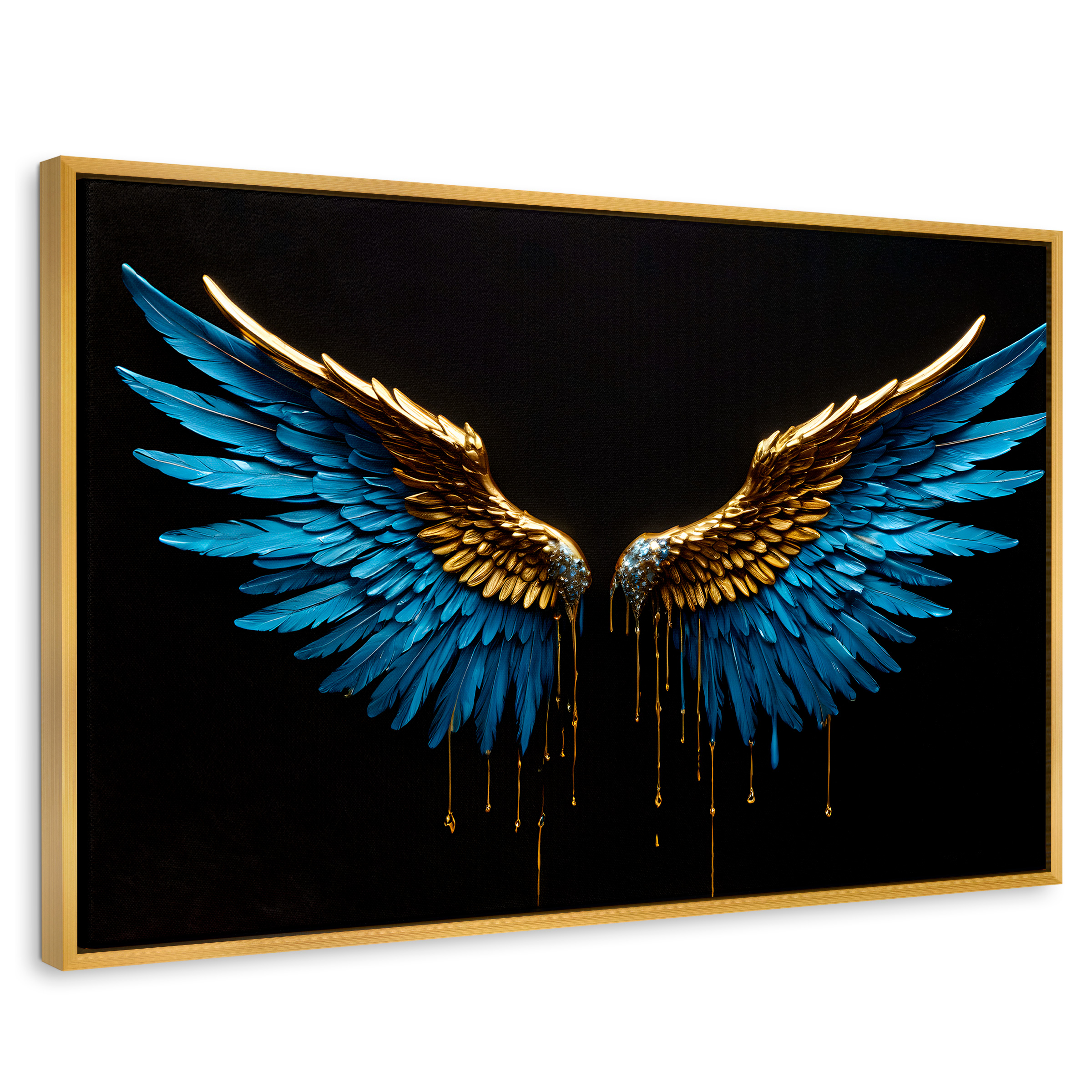 Cuadro Decorativo Marco Flotante Joyas Celestiales 90x60 Marco Dorado