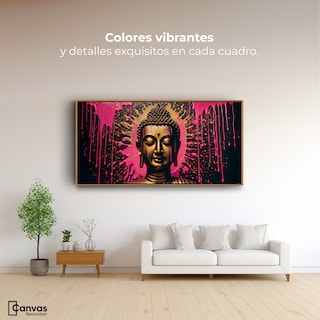 Foto 2 | Cuadro Decorativo Marco Flotante Buda Reflejo Oro Rosa 120x60 Marco Madera