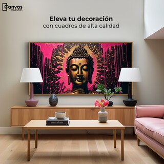 Foto 3 | Cuadro Decorativo Marco Flotante Buda Reflejo Oro Rosa 120x60 Marco Madera