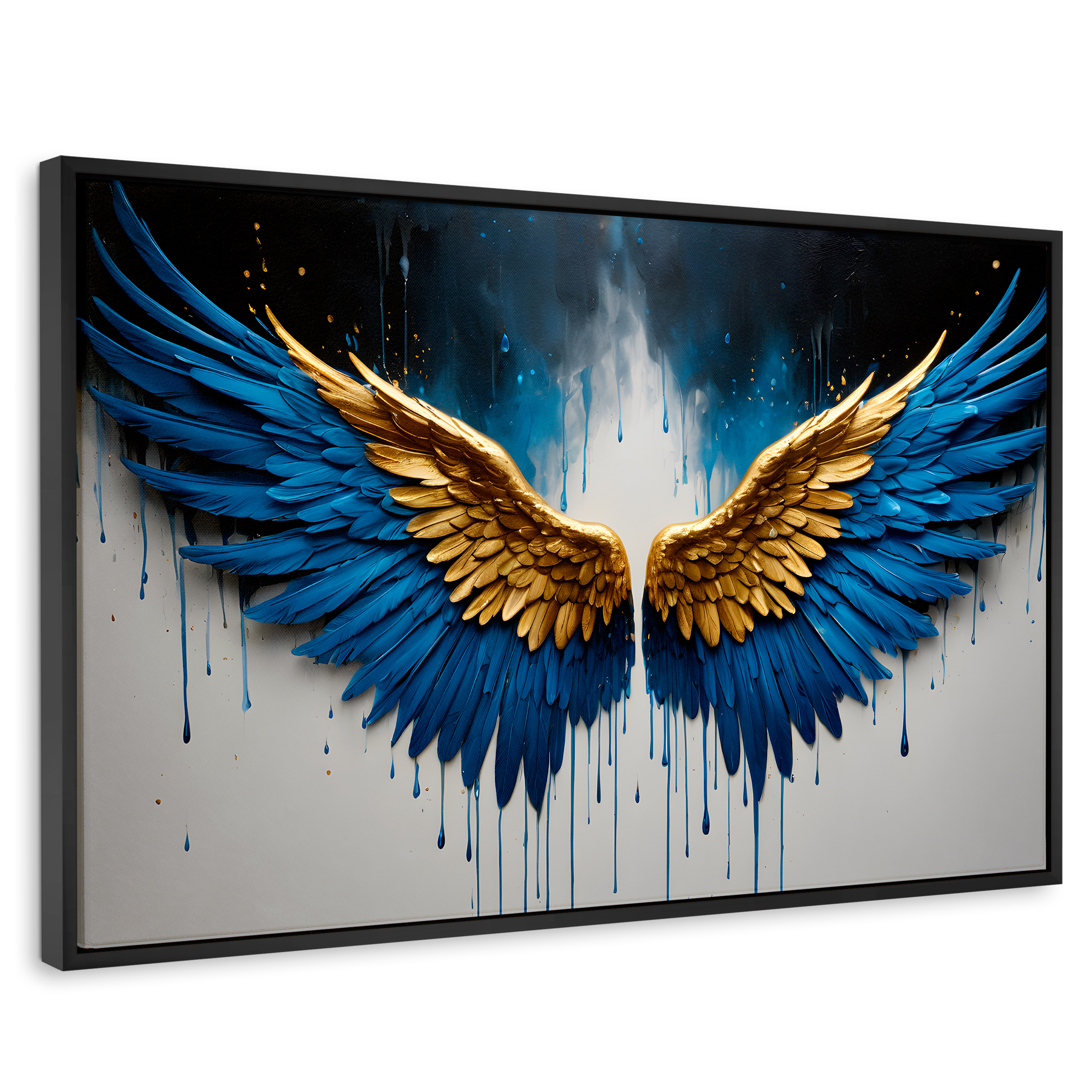Cuadro Decorativo Marco Flotante Vuelo Celestial 90x60 Marco Negro