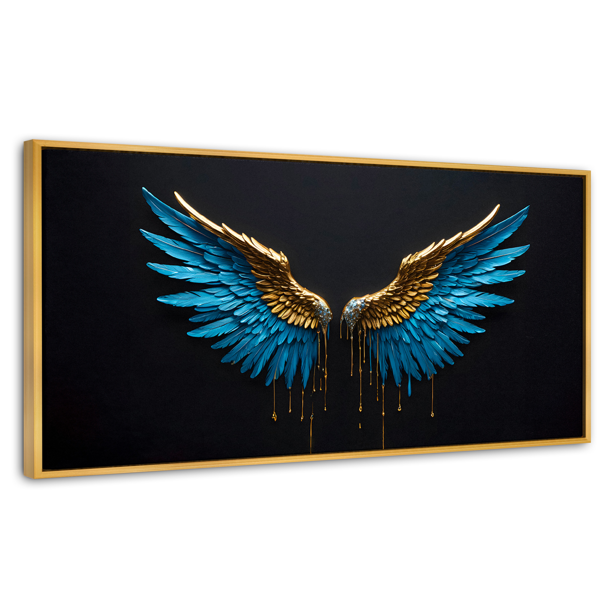 Cuadro Decorativo Marco Flotante Joyas Celestiales 120x60 Marco Dorado