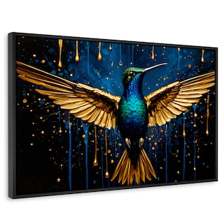 Foto 1 | Cuadro Decorativo Marco Flotante Colibrí Destellos 90x60 Marco Negro