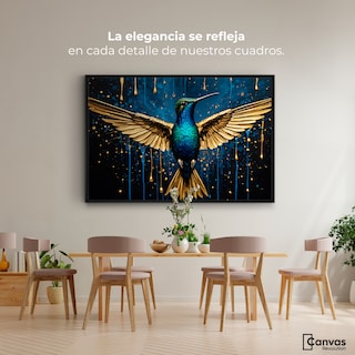 Foto 2 | Cuadro Decorativo Marco Flotante Colibrí Destellos 90x60 Marco Negro