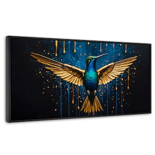 Foto 1 | Cuadro Decorativo Marco Flotante Colibrí Destellos 120x60 Marco Negro