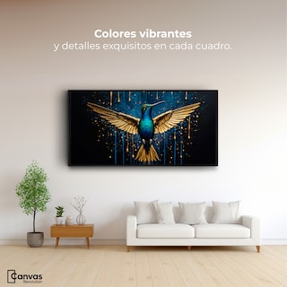 Foto 2 | Cuadro Decorativo Marco Flotante Colibrí Destellos 120x60 Marco Negro