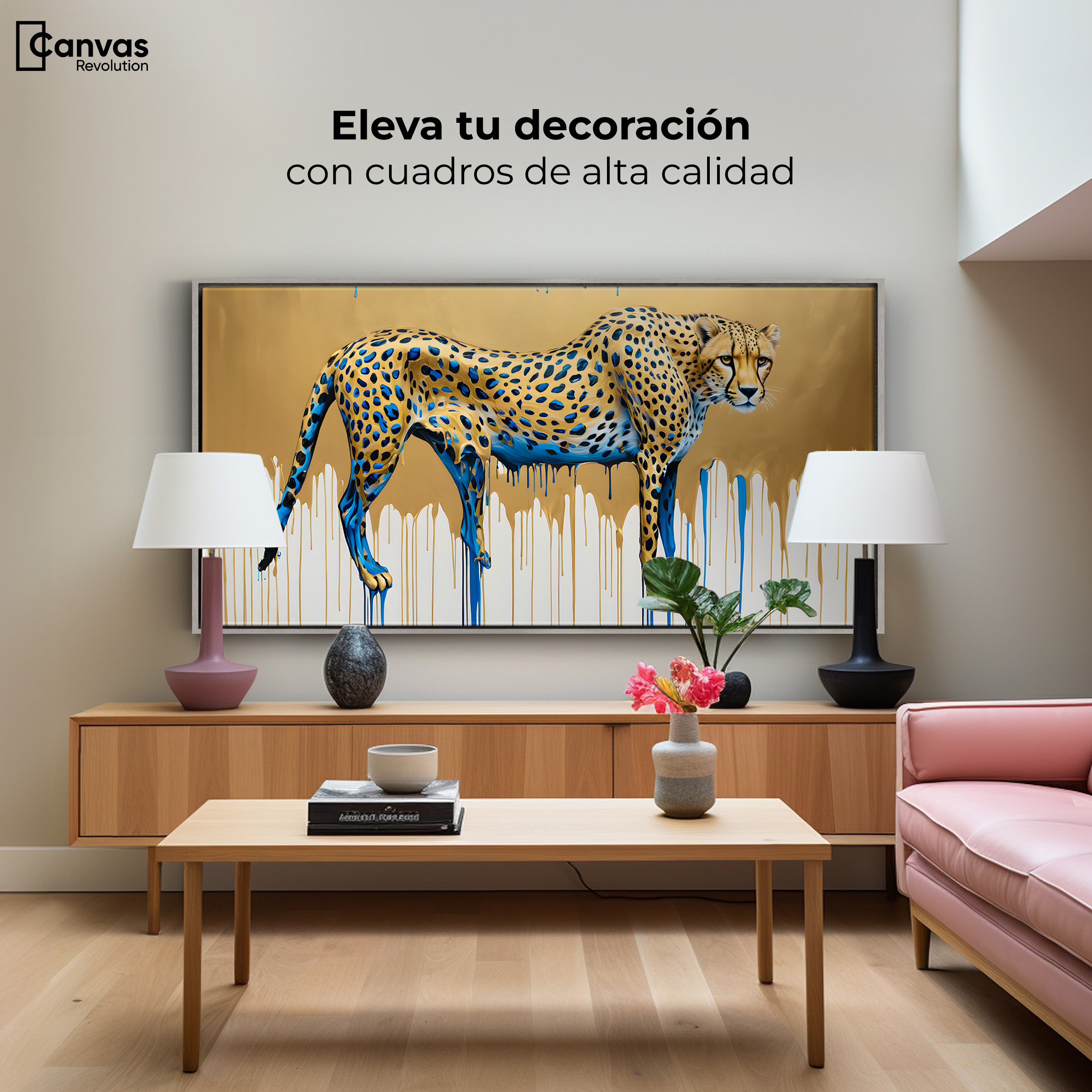 Foto 4 pulgar | Cuadro Decorativo Marco Flotante Majestad Derretida 120x60 Marco Plateado