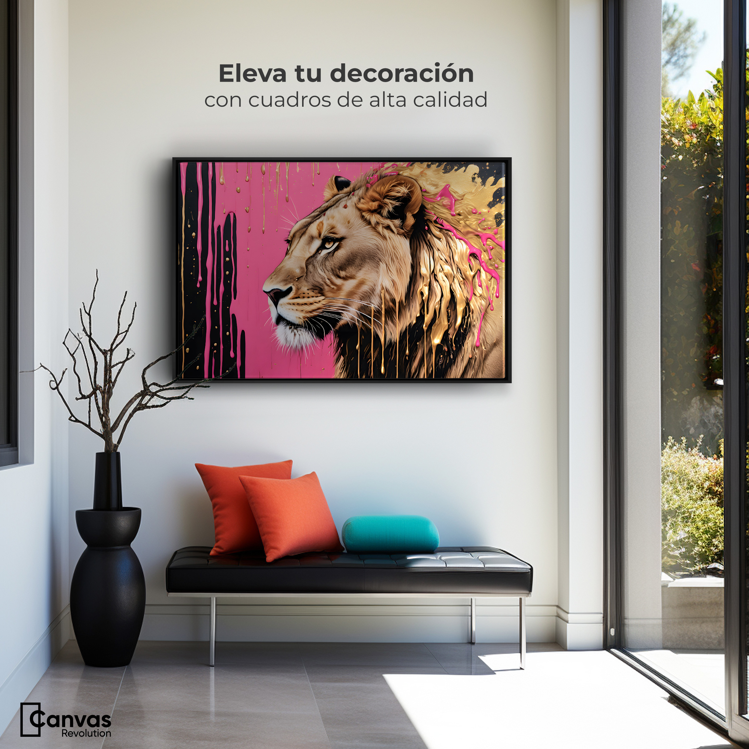 Foto 4 pulgar | Cuadro Decorativo Marco Flotante Melena Majestuosa 90x60 Marco Negro