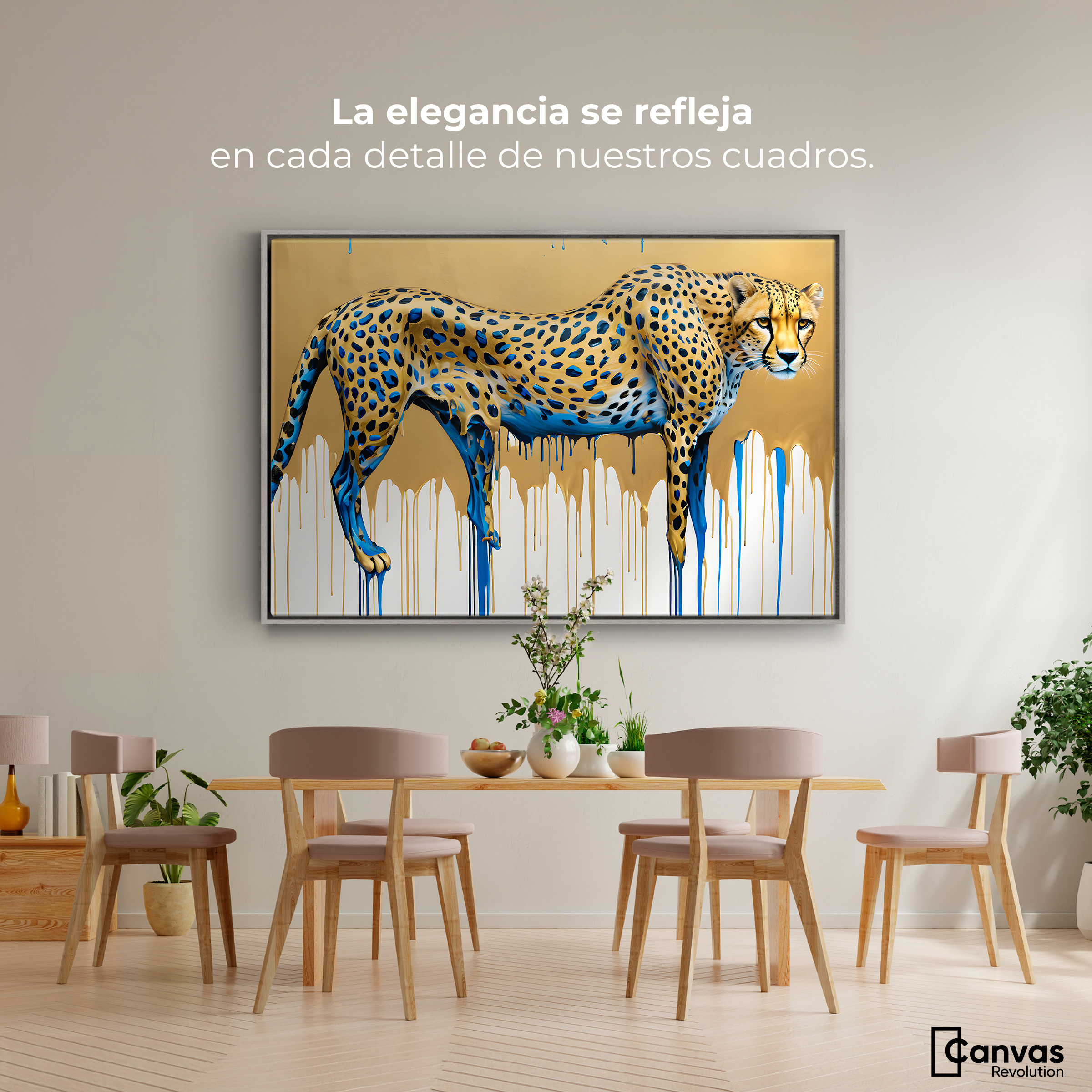 Foto 2 | Cuadro Decorativo Marco Flotante Majestad Derretida 90x60 Marco Plateado