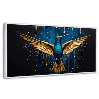 Foto 1 | Cuadro Decorativo Marco Flotante Colibrí Destellos 120x60 Marco Blanco