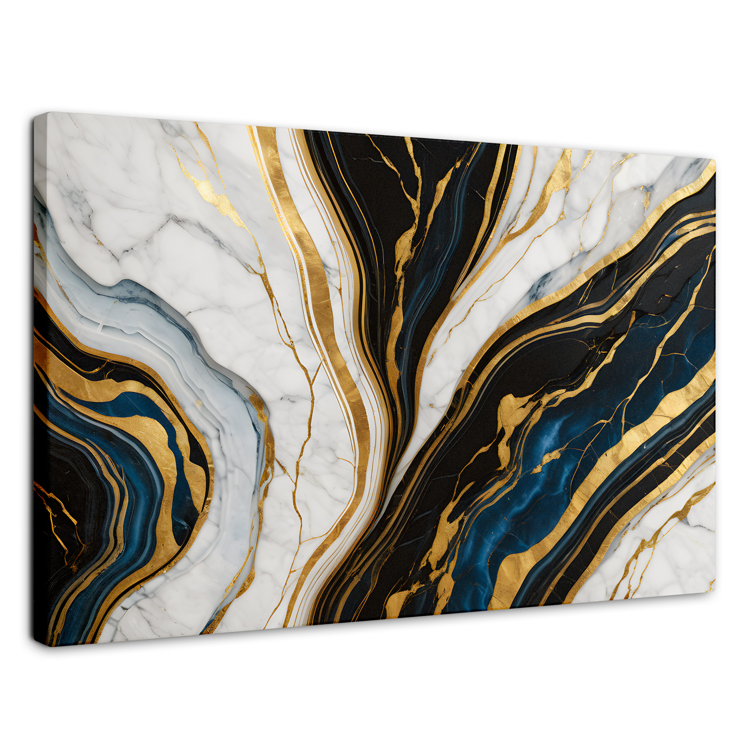 Cuadro Decorativo Canvas Abstracto Mármol Lujoso Oro 90x60