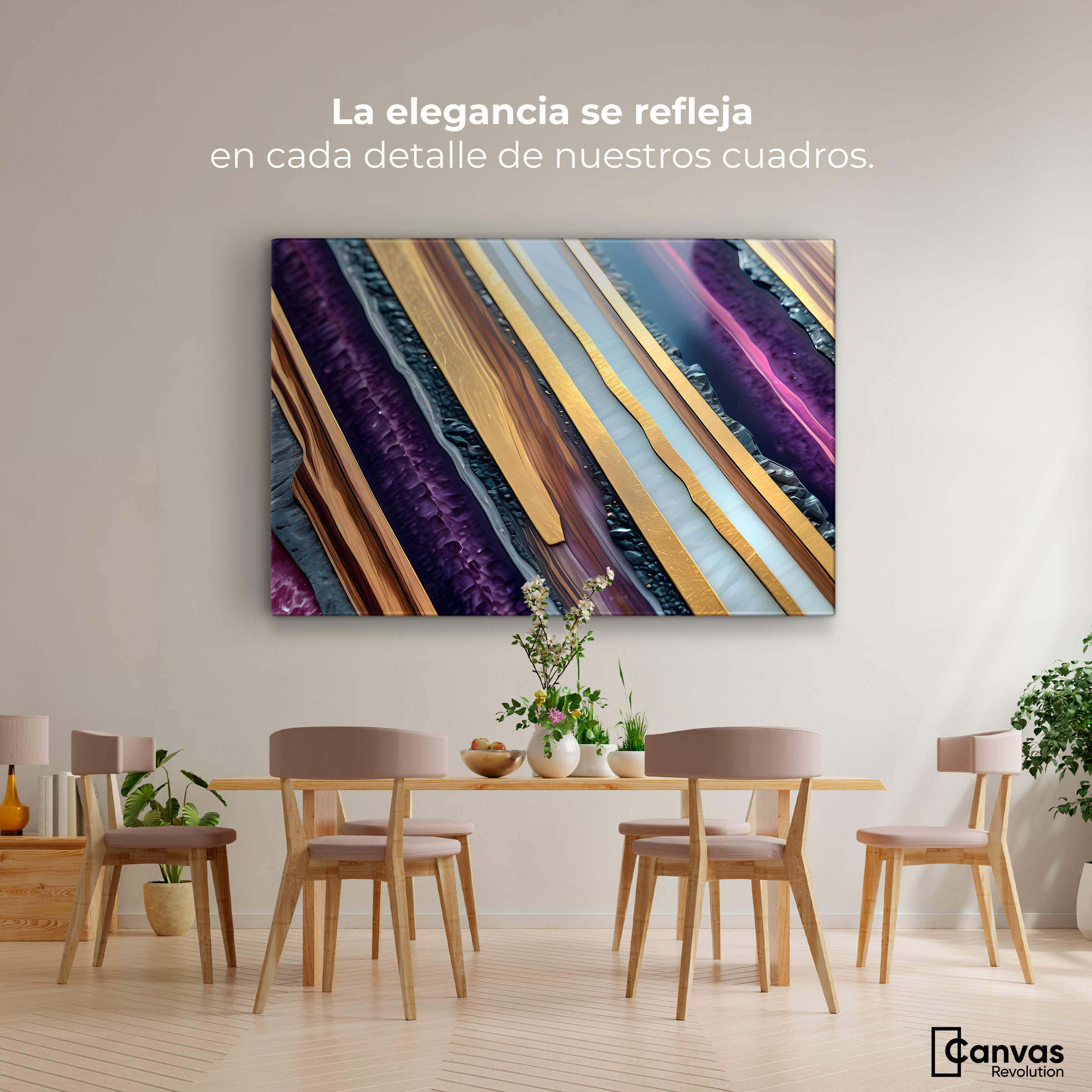 Foto 3 pulgar | Cuadro Decorativo Canvas Abstracto Rapsodia Contraste 90x60