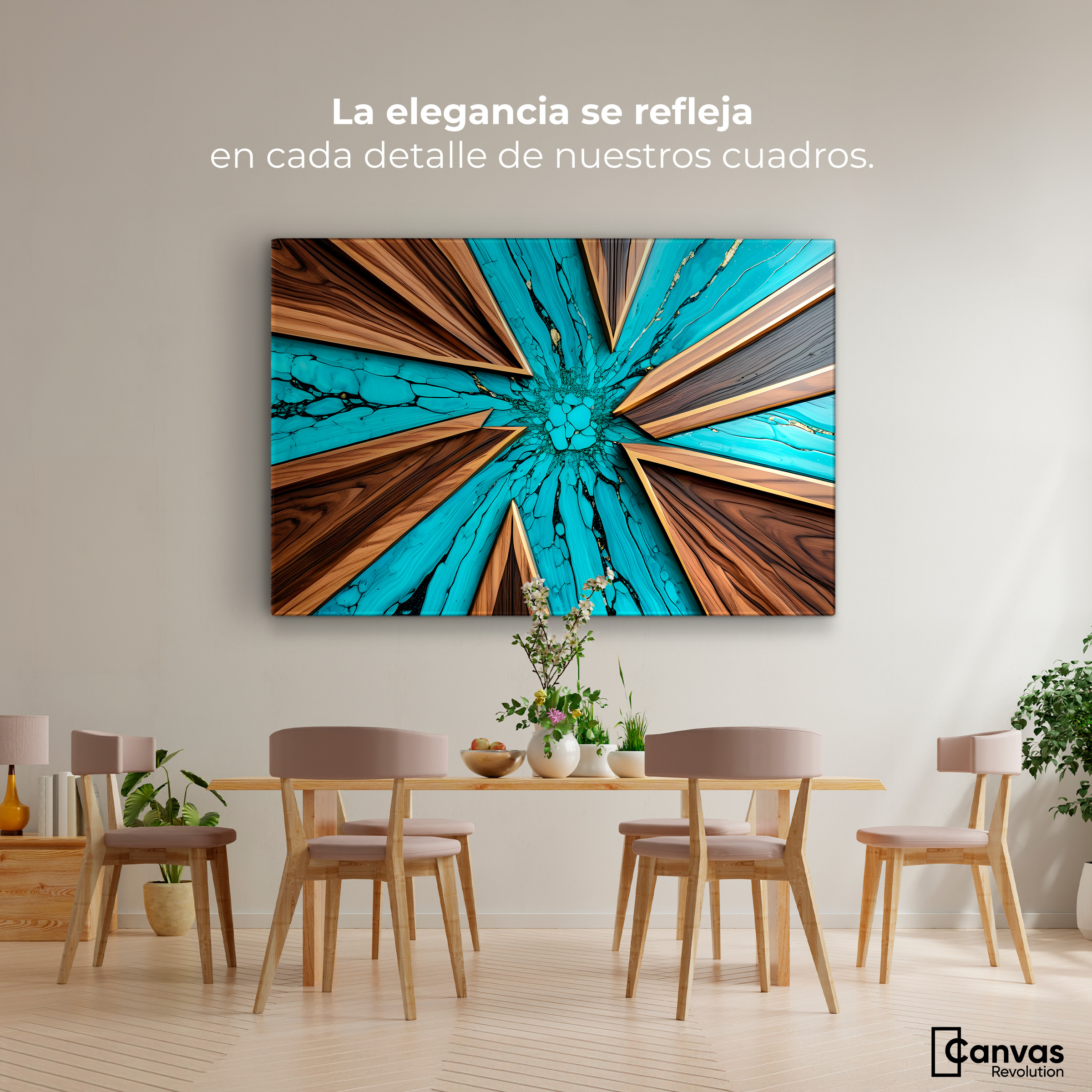 Foto 3 pulgar | Cuadro Decorativo Canvas Abstracto Contraste Elemental 90x60