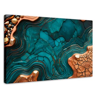 Foto 1 | Cuadro Decorativo Canvas Abstracto Resplandor Azul 90x60