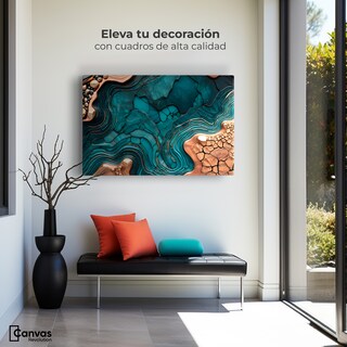 Foto 3 | Cuadro Decorativo Canvas Abstracto Resplandor Azul 90x60