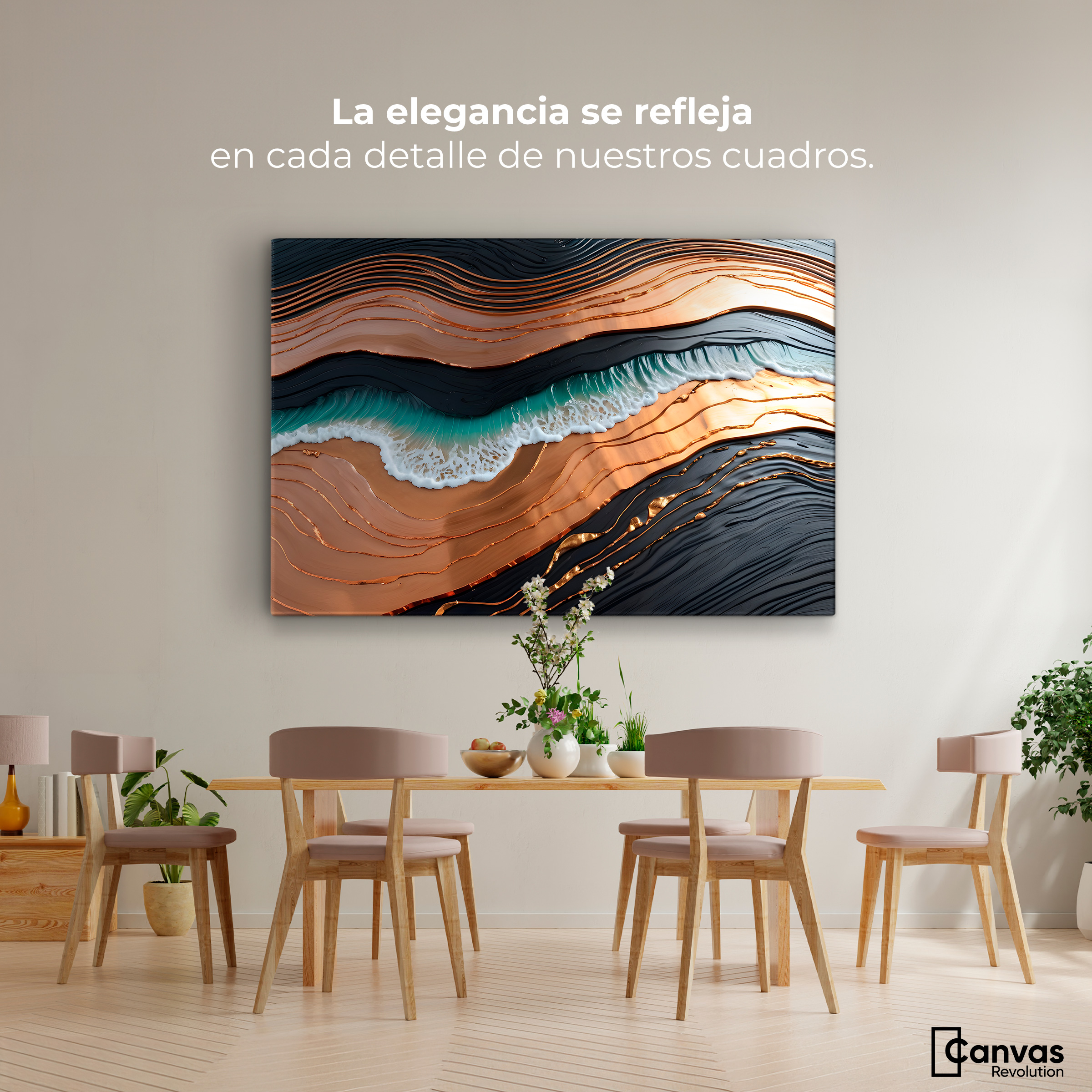 Foto 3 pulgar | Cuadro Decorativo Canvas Abstracto Estructura Natural 90x60