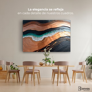 Foto 2 | Cuadro Decorativo Canvas Abstracto Estructura Natural 90x60