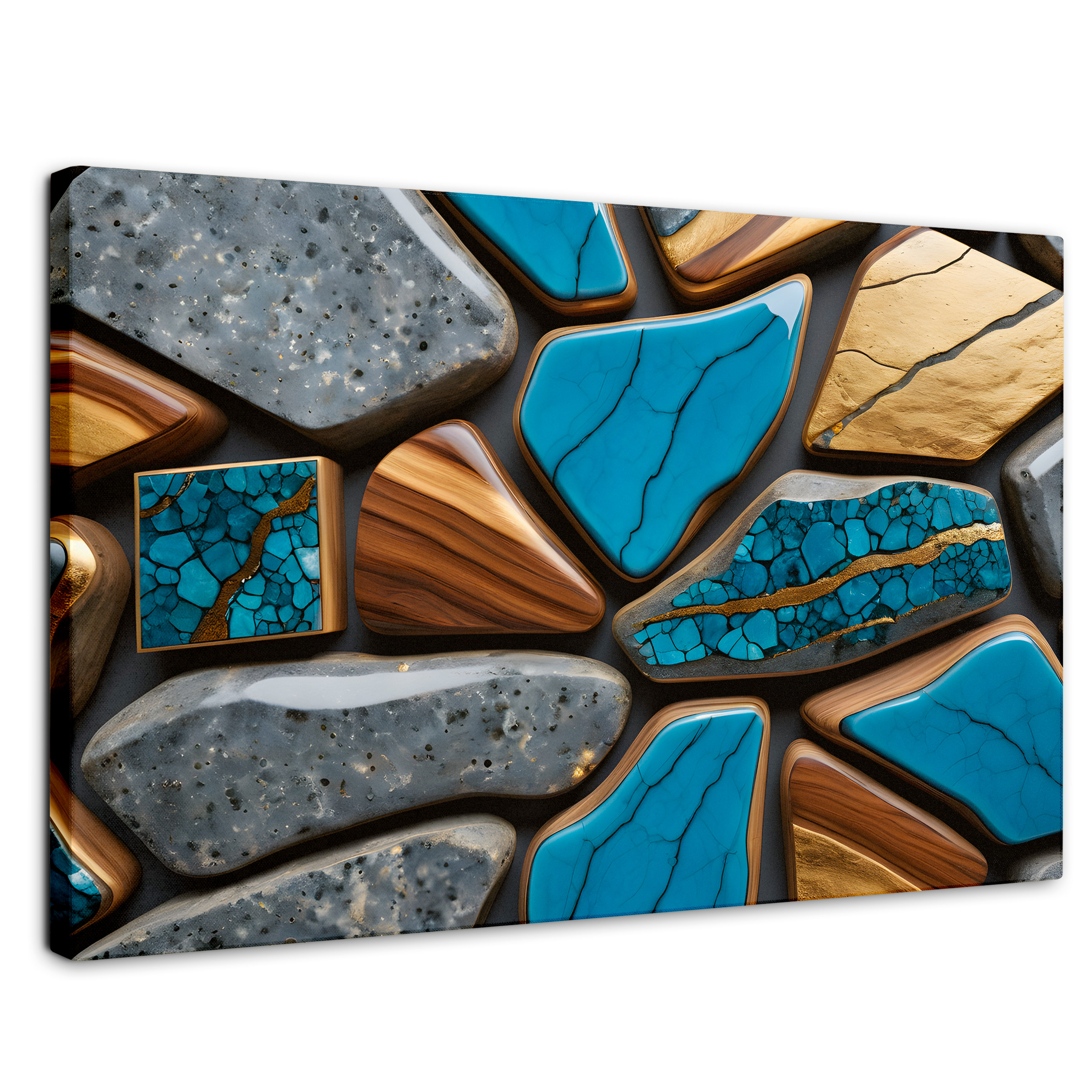 Cuadro Decorativo Canvas Abstracto Elegancia Geológica 90x60