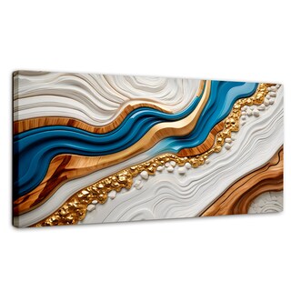 Foto 1 | Cuadro Decorativo Canvas Abstracto Estratos Dorados 120x60