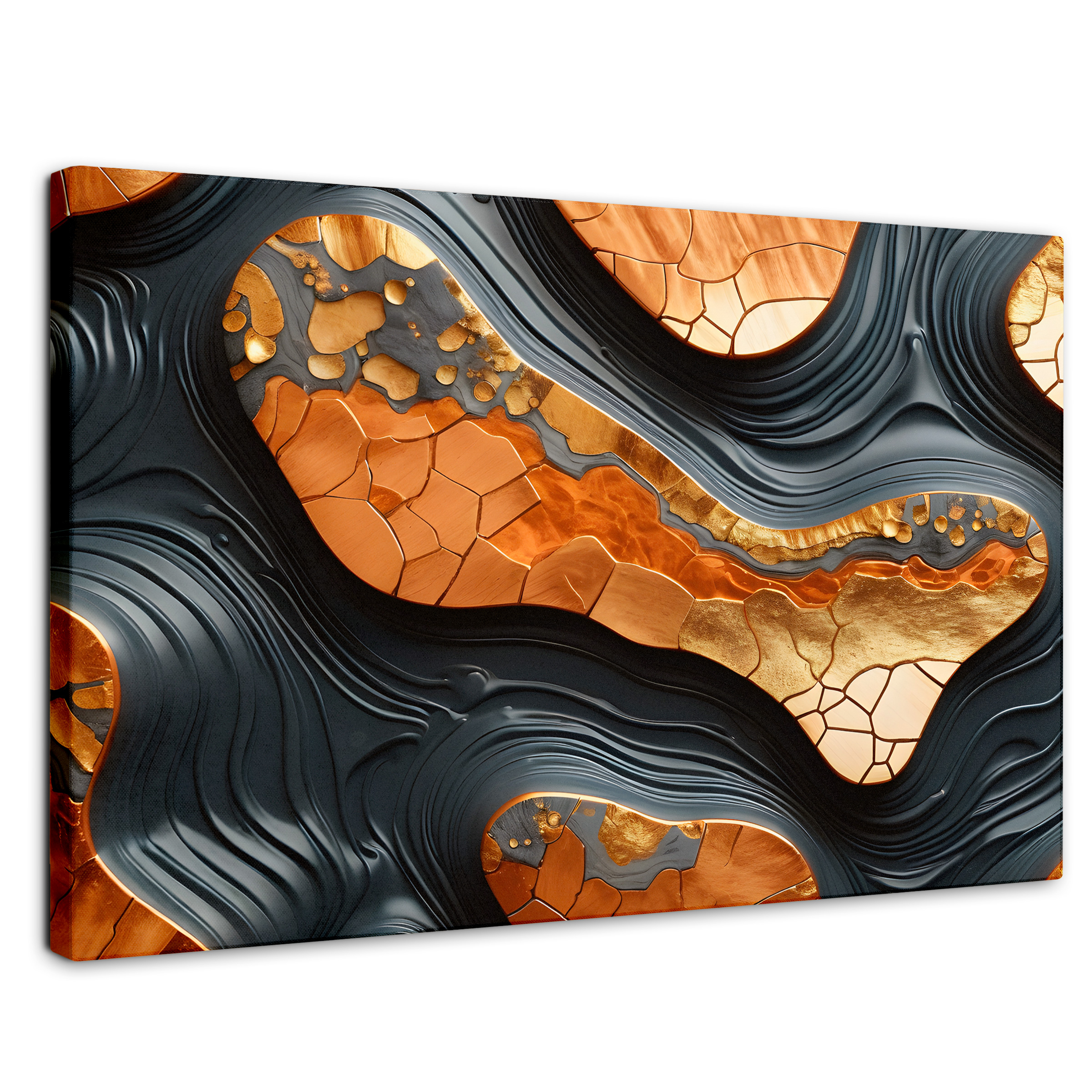 Cuadro Decorativo Canvas Abstracto Metálico 90x60