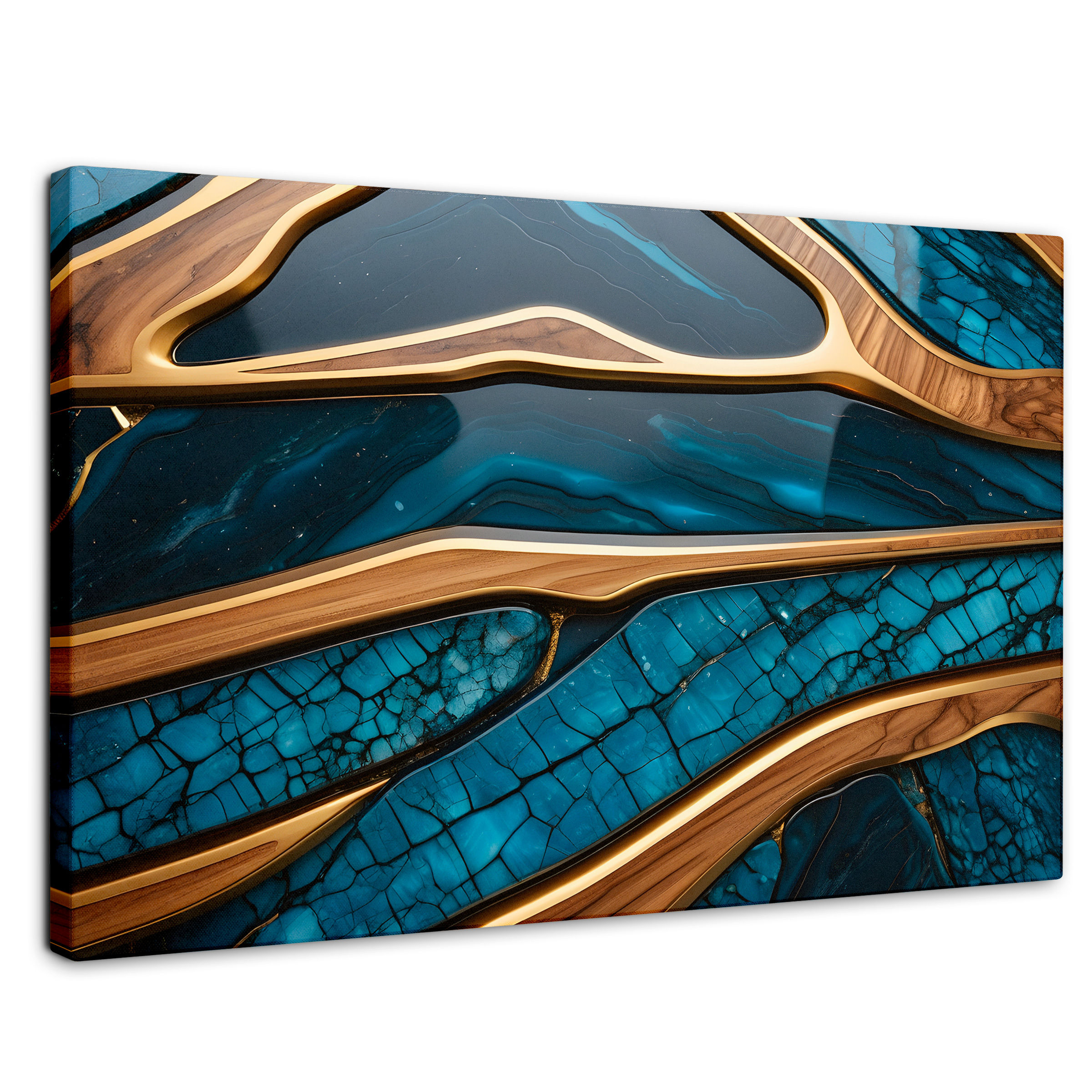 Cuadro Decorativo Canvas Abstracto Elegancia Oceánica 90x60