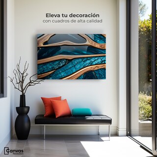Foto 3 | Cuadro Decorativo Canvas Abstracto Elegancia Oceánica 90x60