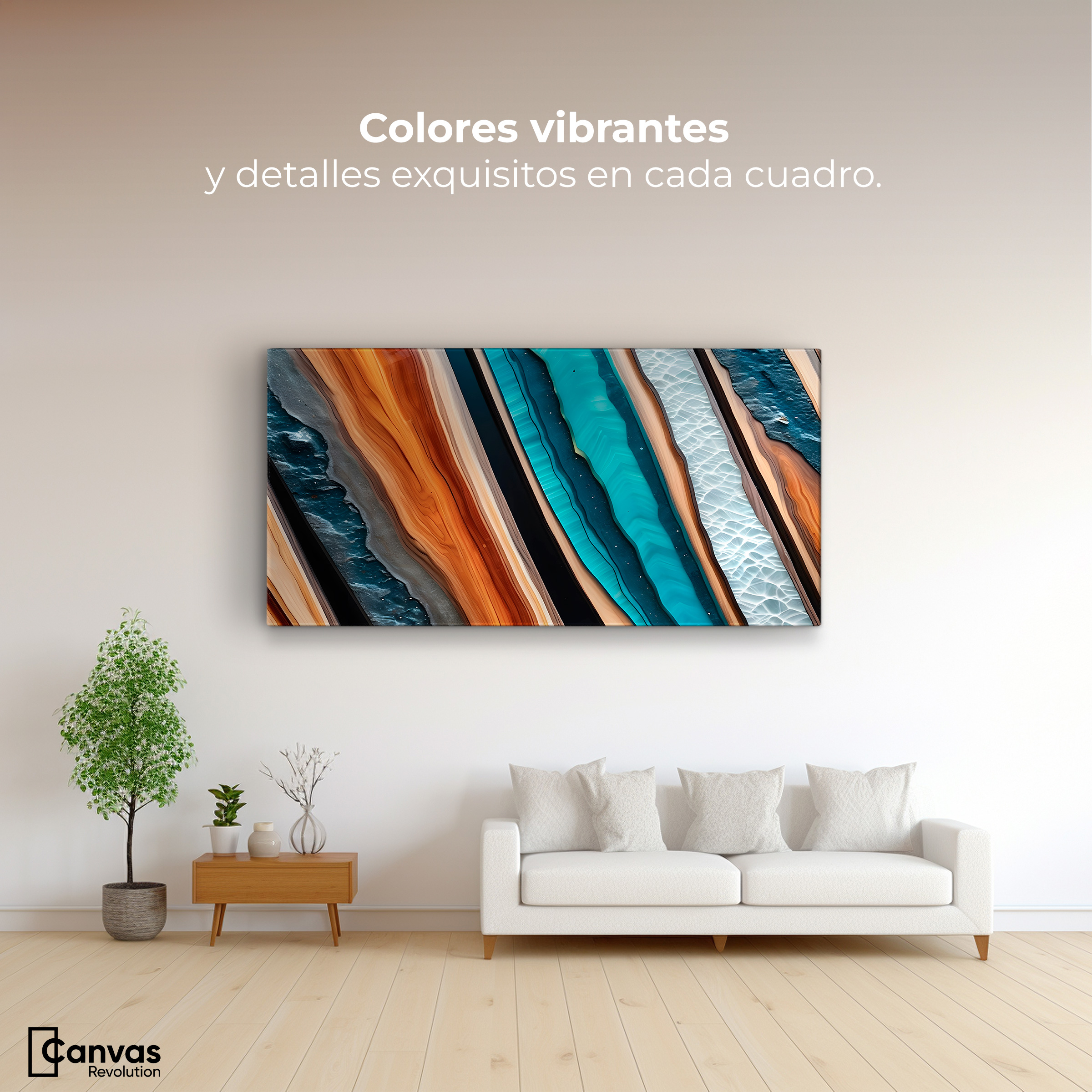 Foto 3 pulgar | Cuadro Decorativo Canvas Abstracto Sinfonía Natural 120x60