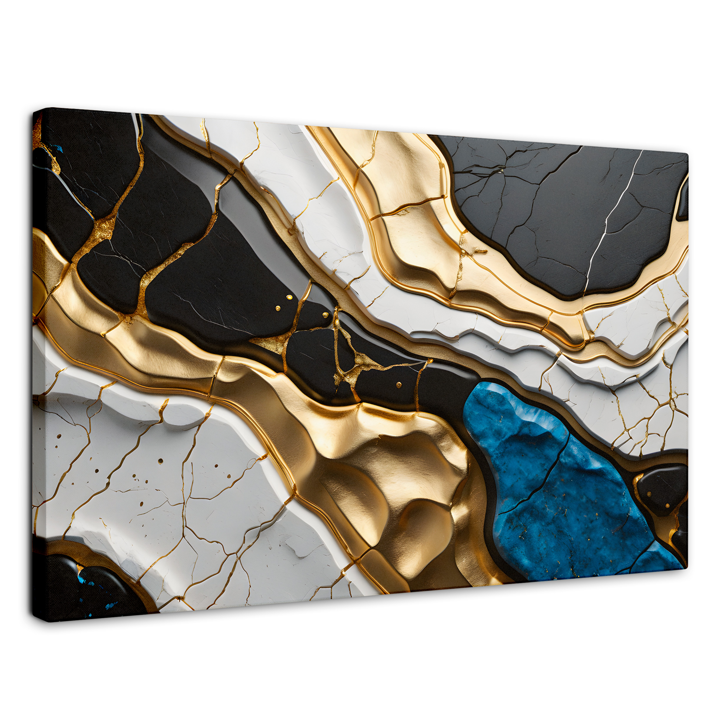 Foto 2 pulgar | Cuadro Decorativo Canvas Abstracto Dorado  90x60