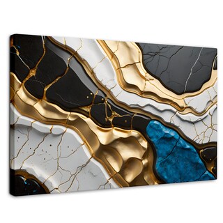 Foto 1 | Cuadro Decorativo Canvas Abstracto Dorado 90x60