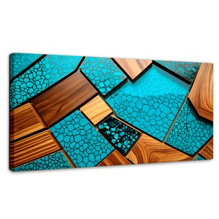 Foto 1 | Cuadro Decorativo Canvas Abstracto Auroras Vibrantes 120x60