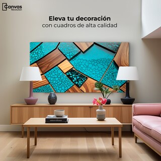 Foto 3 | Cuadro Decorativo Canvas Abstracto Auroras Vibrantes 120x60