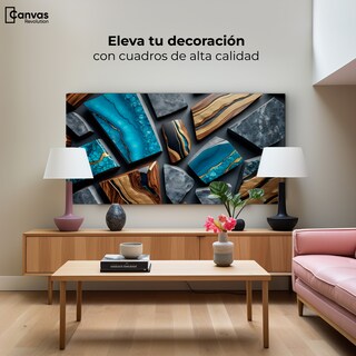 Foto 3 | Cuadro Decorativo Canvas Abstracto Geometría Orgánica 120x60