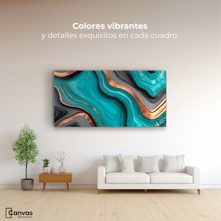 Foto 2 | Cuadro Decorativo Canvas Abstracto Paisaje Turquesa 120x60