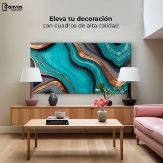 Foto 3 | Cuadro Decorativo Canvas Abstracto Paisaje Turquesa 120x60